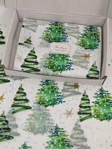 Colored Light Christmas Tree Pattern Thin Paper, 19.69 Inches X 13.78 Inches Gift Wrapping Paper, Suitable For Wedding, Christmas Gifts, Birthday Gift Packaging, Bouquet Filling, Party Gifts