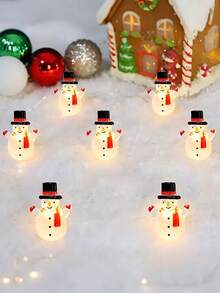 10 个 LED 雪人圣诞灯串防水仙女圣诞灯，电池供电，适用于室内外圣诞装饰，适用于室内外圣诞壁炉架装饰，圣诞节节日装饰 - 彩色 - 查看 8