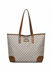 女士时尚休闲百搭流行通勤手提包，大容量单肩包，带卡夹和钱包套装