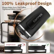 510 ml/18 oz Taza Termo de Café de Acero Inoxidable 304 con Tapa, Vaso Térmico para Café con Cuerda y Cepillo, Taza de Vacío para Bebidas Frías y Calientes (Morado) - Morado - Ver 11