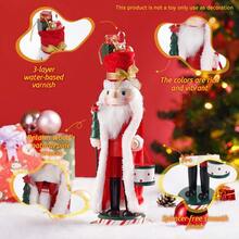 1pc Santa Claus Nutcracker Doll Soldier Christmas Ornament Xmas Gift Handcraft Nutcracker Puppet Statue Home Office Decoration - Red - View 9