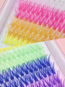 280 piezas DIY 7 colores del arcoíris 12mm pestañas postizas individuales en forma de D | Reutilizables para mezclar y combinar para Halloween, Acción de Gracias, Navidad, Año Nuevo, fiestas, cosplay, maquillaje glamoroso creativo