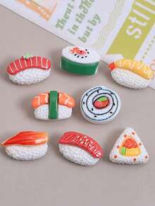 12pcs (Random Style) Realistic Fake Food Sushi, Alkaline Noodle, Bread, Toast Toy Food DIY Accessories, Foodie Gift Bag, Handmade Craft Supplies, Cream Decor
