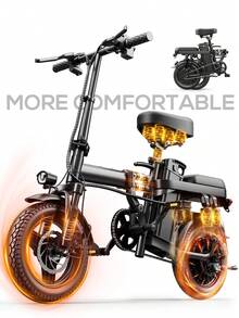 500W Lightweight Folding Electric Bike - 20 Mph, 35 Mile Range, 48V 15AH Removable Battery, Front Headlight & Disc Brakes, 385 Lb Load Capacity, Alloy Steel Frame, Black, City Commuting, Stylish Design, Sturdy Construction, Adult-Specific - 美規A型插(110-127V) - 查看 1
