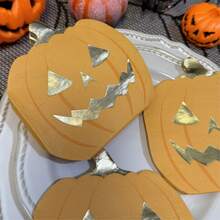 20/40 buc șervețele creative în formă de dovleac de Halloween, 3 straturi, îngroșate, desfășurate, 9,4 * 9,4 inch, șervețele de hârtie imprimate pentru petrecerea de Halloween, șervețele decorative pentru festivalul recoltei, ștampilare aurie, temă de Halloween, șervețele de hârtie de unică folosință