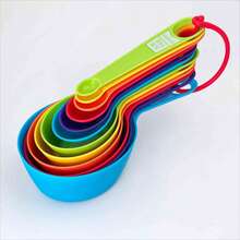 1 Set Of 12 Colorful Measuring Cups And Spoons With Scale, For Measuring Flour, Milk, Coffee In The Kitchen And Baking, Stackable Cups And Spoons, Kitchen Utensils For Cooking And Baking - Multicolor - View 12
