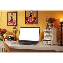 1 pieza Organizador de escritorio con cajón para accesorios de escritorio, organizador fijo, organizador marcado para suministros de arte de escritorio