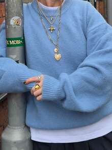 Women's Autumn/Winter New French Romantic Elegant Casual Loose Knit Sweater Top