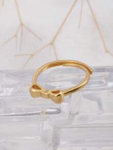 1枚18K镀金铜创意可爱蝴蝶结可调节开口戒指，温柔百搭优雅风格，适合女性日常佩戴、送女友礼物、社交场合佩戴。 - 甜美蝴蝶型戒指 - 查看 6