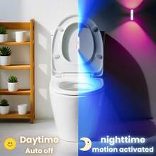 [4/3/2/1 可充电 LED 小夜灯] 1 件/2 件/3 件/4 件带运动传感器的可充电 LED 小夜灯，RGB 渐变氛围灯，磁性室内小夜灯，USB 可充电小夜灯，衣柜/走廊补充灯，上下猫眼壁灯，可调光室内灯，磁性楼梯灯适用于走廊、床头、书桌、衣柜、壁橱、客厅氛围灯和应急灯 - 彩色 - 查看 7