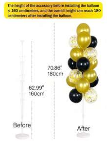 160cm Balloon Stand,Balloon Stand Kit,Balloon Clip Balloon Stand For Floor Or Table With Water Fillable Base For Graduation Day Wedding Christmas Party 1/2 Set,Wedding Decor
