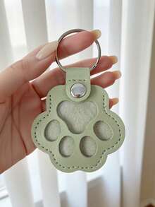1pc Commemorative Leather Pet Hair Keepsake Bag - Multipurpose Portable Keychain, Suitable For Cats And Dogs, Pet Memorial Hair Storage Box