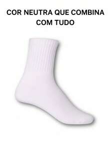 Kit Of 7 Pairs Of Unisex White Socks, Medium Length – Practicality And Protection For Any Occasion - White - View 3