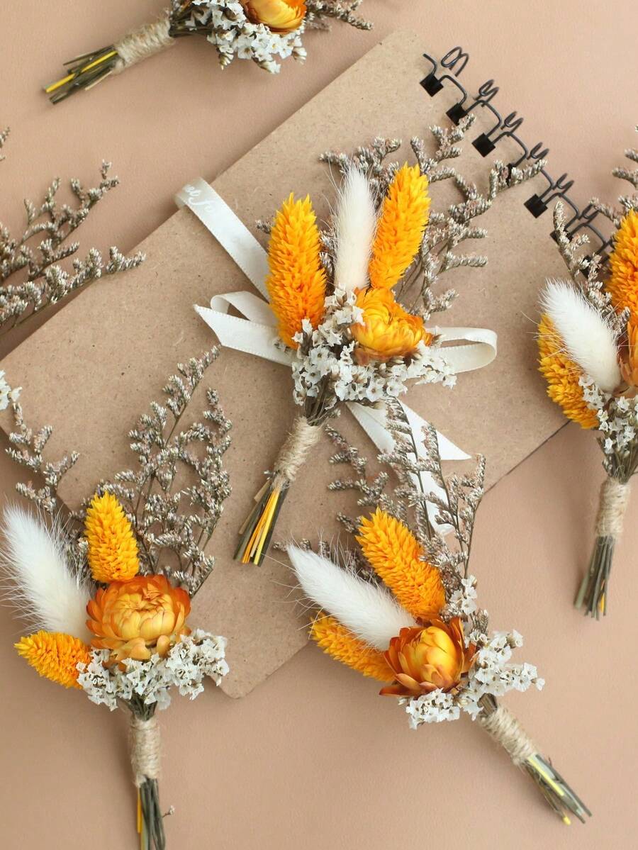 12 Pcs Mini Dried Flower Bouquet, Fall Decor Homeand And Room Decor , Bridesmaid Proposal Flower Girl Gift Box,Boho Wedding Table Centerpieces,Small Dry Pampas Grass For Vase Decor, Tiny Dried Flowers For Birthday Cake Decor