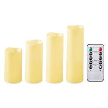 4/12/24 pièces Bougies sans flamme avec télécommande et minuterie, bougies LED alimentées par batterie scintillantes avec lumière chaude, bougies électriques imperméables fausses bougies, bougies sans flamme scintillantes, bougies pilier pour la décoration de mariage, la décoration de la maison, la décoration intérieure/extérieure, la décoration de fête d'anniversaire - Beige - Voir 14