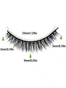 10 对完整假睫毛，透明人造貂皮睫毛，自然纤长 - 送给女士的礼物 假睫毛，睫毛，睫毛，假睫毛 - 黑色 - 查看 4