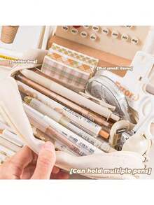 Sanrio 1PC Multi-Layer Waterproof Transparent Pencil Case 2 Styles Available (Normal Style And Upgraded Style) Large Capacity Student Stationery Storage Bag Cosmetic Bag School Office Supplies Stationery,Back To School,School Supplies,Pencil Pouch,School Bag Random Delivery