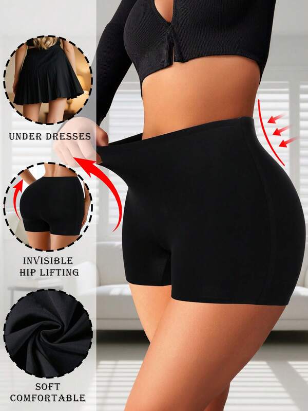 Pantalones cortos de seguridad sin costuras de cintura alta para mujer, pantalones cortos de seguridad de seda de hielo para mujer, shorts tipo bóxer para mujer, shorts de ciclismo para mujer, ropa interior reductora de cintura para mujer, bragas levantadoras de glúteos y moldeadoras, pantalones cortos de yoga sexy