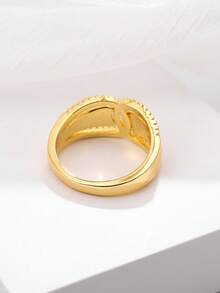 1pc Fashion Copper Zirconia Ring For Women Wear Suitable As A Gift For Friends