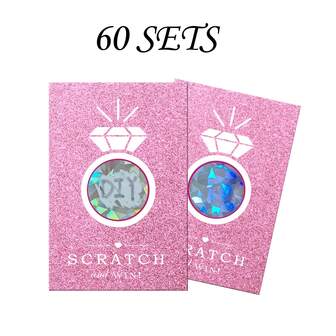 60 张刮刮卡 - 非常适合节日、情侣约会、男朋友/女朋友礼物、员工奖励、婚礼、生日和派对，适用于小型企业礼品卡（墨水、优质粉红钻石图案）