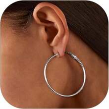 1 par de pendientes de aro grandes y versátiles, juego de pendientes grandes y redondos de moda, adecuados para regalos, accesorios diarios, versátiles