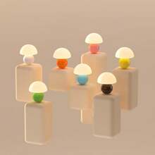 Small Mushroom Lamp,USB-Plug In Bedside Table Lamps With 3-Temperature LED Bulb Dimmable,Unique Cute Aesthetic Home Decor For Living Room,Bedroom, Modern Ceramic Base Glass Lamp - 菇 - 查看 5