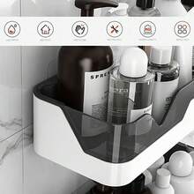 Mensola da doccia per bagno, con adesivo resistente, mensola portaoggetti da parete, facile da installare, salvaspazio, adatta per mensola da doccia in bagni piccoli