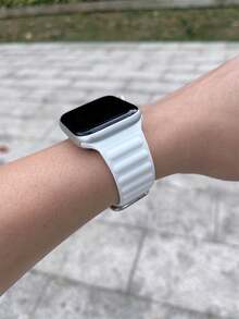 硅胶表带，兼容 42mm、38mm、40mm、41mm、44mm、45mm、46mm、49mm 型号，时尚智能手表替换表带，适用于 Ultra2、Ultra SE2、SE 11、10、9、8、7、6、5、4、3、2、1 等型号，男女通用，学生返校季理想礼物 - 白色 - 查看 6