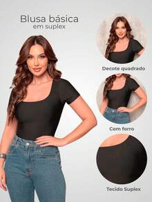 Basic Square Neck Blouse With Comfortable Sleeves Elegant Women's Fashion - Baby Pink - View 8