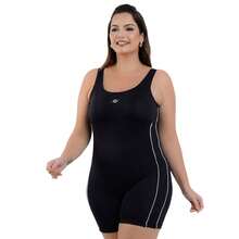 Nexis Plus Size Jumpsuit Swimsuit With Legs For Swimming And Water Aerobics - Black/White - View 4