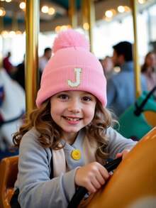 1pc Knitted Hat With Pom Pom For Baby Boys, Girls, Children, Minimalist Style Winter Beanie, Suitable For Outdoor Activities And Daily Commute