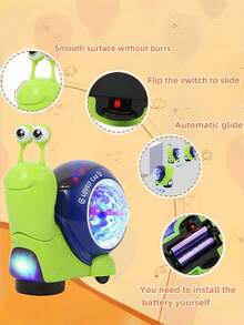 Crawling Snail Baby Toy With Music, Lights And Interactive Sounds, Suitable For Baby Crawling, Activity And Play. This Crawling Snail Toy Is A Must-Have Bath Toy For Babies And An Ideal Christmas Gift. It Is An Educational Crawling Toy With Lights And Music, Suitable For Autistic Children, Toddlers And Infants, Also An Ideal Sensory Toy And Indoor Climbing Toy. - Multicolor - View 10