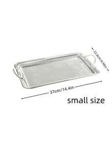 1/2/3 件，优雅的电镀银金属托盘 - 精致的向日葵和蔓藤花纹雕刻盘子，适合婚礼、派对和豪华家居装饰、圣诞节 - 彩色 - 查看 10