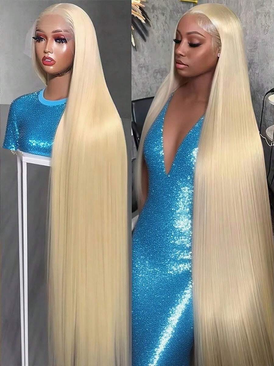 613 13x4 Lace Front Wig Human Hair 28 Inch 200 Density 613 Lace Frontal Wig Blonde Wig Human Hair Straight 613 HD Lace Frontal Wig Pre Plucked With Baby Hair - S613 - 查看 1