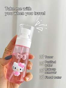 Sanrio Valentine's Day Christmas Hello Kitty Cartoon Cute 30ml/60ml/100ml DIY Self-Adhesive Sticker Travel Portable Spray Bottle Lotion Dispenser Pressure Bottle Press Bottle Kitty Dispenser Bottle (Some Parts May Be Random)