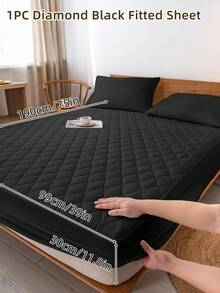 1pc Fitted Sheet, Bedding, Bed Sheet, Waterproof  Fitted Sheet, Skin-Friendly Mattress Cover, Soft And Comfortable Bedding For Bedroom, Room Decor, Halloween Decor, Christmas Decoration, 11.8 Inch Deep Pocket Cooling Breathable Quilted Fitted Sheet For All Seasons, For Single, Twin, Full, Queen And King Size, Solid Color Mattress Protective Cover, Dustproof, Comfortable And Machine Washable - 彩色 - 查看 124