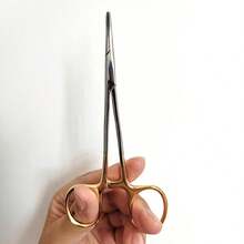 13厘米（5英寸）宠物美容院止血钳专业狗医院猫受伤工具家用不锈钢不锈钢彩色止血钳，直头电镀宠物耳毛脱毛钳，美容工具随机款式 - 彩色 - 查看 12