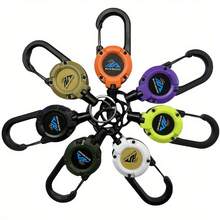 1/2 piezas Clip fácilmente desmontable para pesca al aire libre, pinza retráctil, alambre de acero, llavero multifuncional con gancho extensible, accesorios para mochila de camping, cordón retráctil anti-pérdida y soporte para tarjeta de identificación. Cordón de tracción portátil y ajustable.