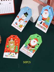 88个圣诞礼品袋，各种尺寸，适合节日礼物，圣诞礼品袋，小号、中号、大号、特大号，用于礼品包装，圣诞礼品袋配有标签和丝带，圣诞派对用品（38个礼品袋+50个标签+3卷红、绿、白丝带） - 彩色 - 查看 13