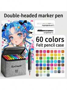 TouchMark Neuankömmling Gut aussehende, einfache Strumpf-Ölbasierte Markerset mit doppelseitigen, speziell für Studenten geeigneten Anime- und Kunstmalerei-Neuheiten, 3 Arten zur Auswahl, professionell in Markern, 20 Jahre nachfüllbar, große Füllmenge