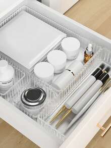 1pc/5pcs Stackable Makeup Storage Boxes, Transparent Desktop Skincare Organizer Drawers, Tabletop Storage Boxes