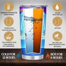 1pc 20 Oz Stainless Cup, Coffee Cups With Lids, Built To Last, Guaranteed, Water Bottle Insulated, Home Office Essential, Cosmic Cascade Chronicles