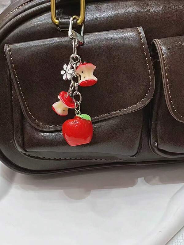1 Stück süßer Apfel & Erdbeere geformter Taschenbaumler/Anhänger Accessoire