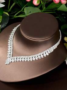 1 Set Fashion Cubic Zirconia Sunflower Decor Jewelry Set, Suitable For Women Wedding Wear