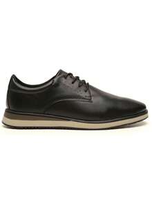 Men's Casual Oxford Dress Shoe Modern Derby Style With Laces Comfortable Sole Versatile Current - 黑色 - 查看 5