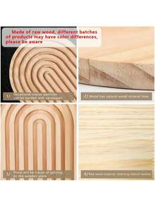 1/2/3pcs Wooden Rainbow Arch Decor, Bohemian Style Home Decor, Cutting Board Wooden Cutting Board Arched Wood Delicatessen Board For Kitchen Shelf Decoration - Multicolor - View 9