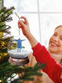 1pc Personalized Family Photo Christmas Snow Globe Ornament, Customizable Photo, Unique Holiday Keepsake Gift For Family, Friends, Couples, Adds Festive Charm, Perfect For Christmas Tree, Party, Home Decor, And Holiday Calendar - Multicolor - View 7