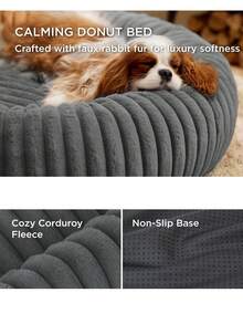 1pc Plush Dog Bed, Warm Pet House, Breathable Cat Nest Suitable For Small, Medium And Large Cats And Dogs, All Season - Grey - View 7