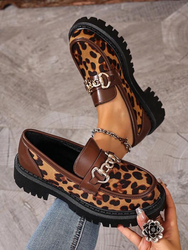 Women's Fashion Casual Round Toe Loafers, Slip-On Thick Sole Flats, Women Loafer Shoes