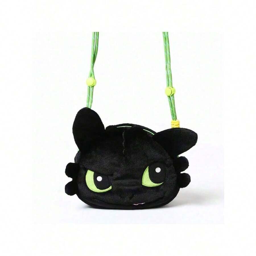 Universal Pictures 官方授权无牙仔毛绒斜挎包，柔软多功能邮差包，蓬松舒适单肩包，适合作为女孩的节日/生日礼物